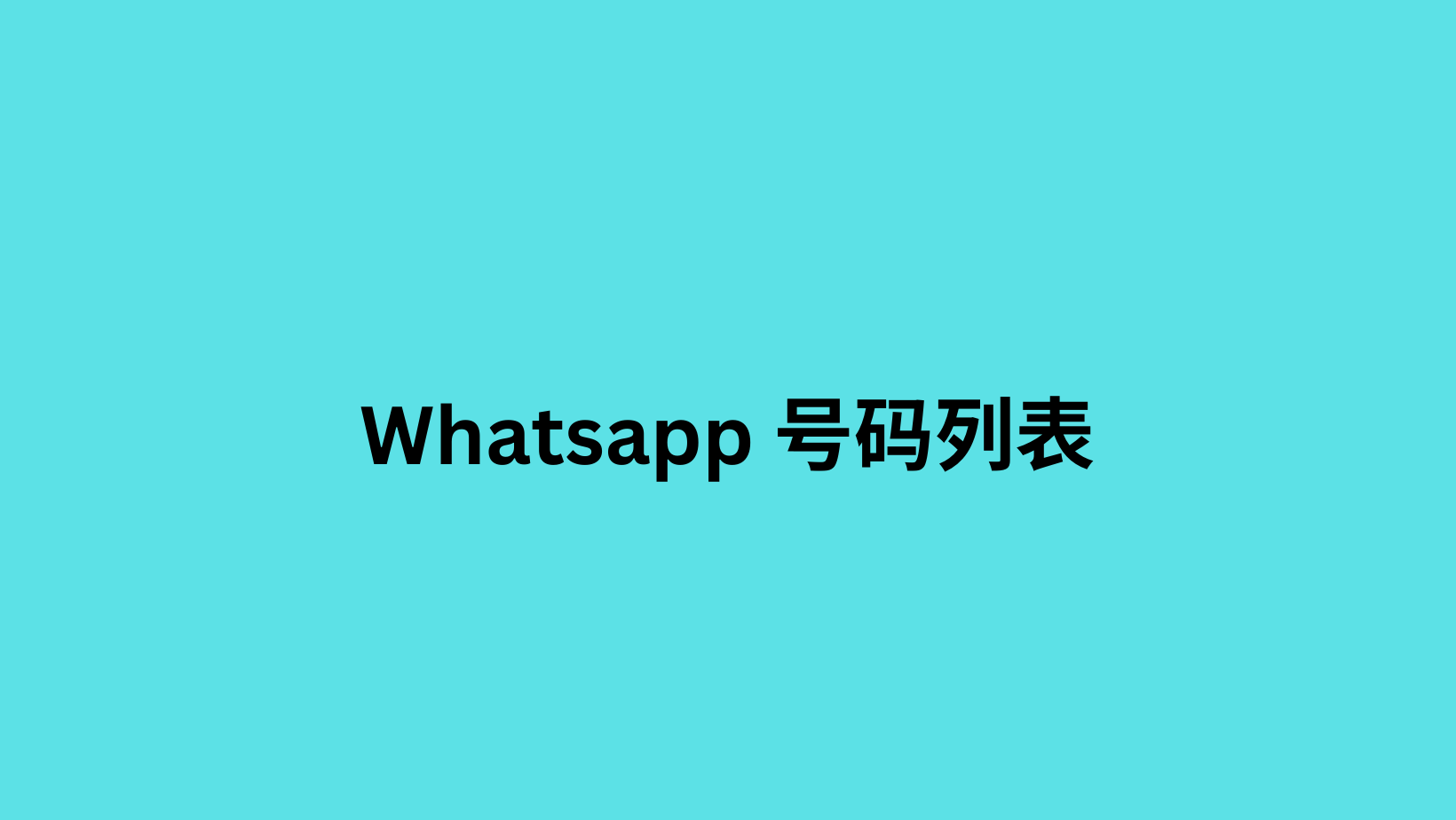 Whatsapp 号码列表