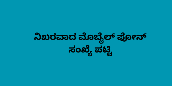 ನಿಖರವಾದ ಮೊಬೈಲ್ ಫೋನ್ ಸಂಖ್ಯೆ ಪಟ್ಟಿ 