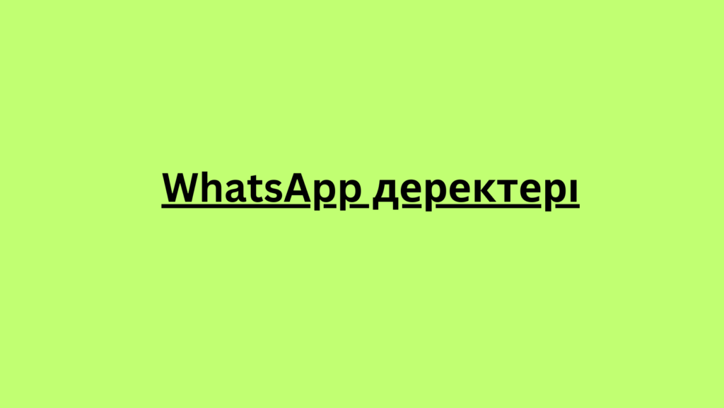 WhatsApp деректері